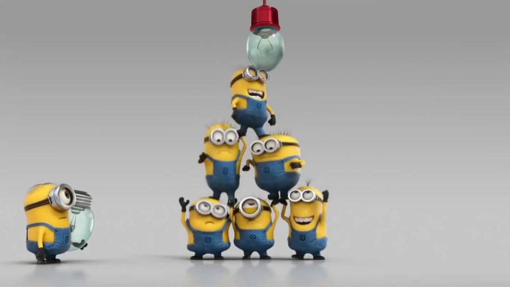 minions changing a lightbulb